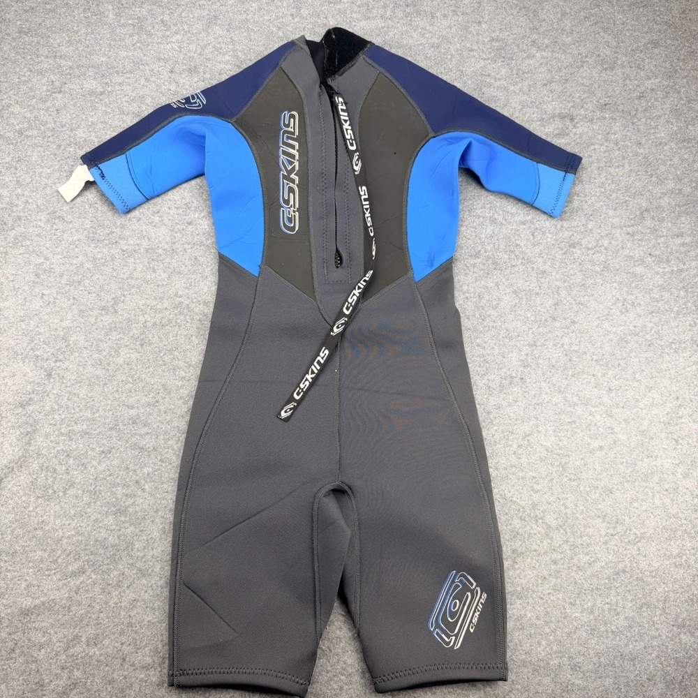 C-Skins Youth Shorty Wetsuit Size L 10 Blue Black CSEL32SHJ Springsuit